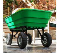 Outsunny Set Of Four 10" Pneumatic Wheels For Barn Carts, Garden Cart Black