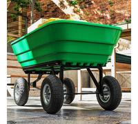 Outsunny Set Of Four 10" Pneumatic Wheels For Barn Carts, Garden Cart Black Black
