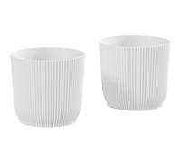 Outsunny Set of Two Ф22cm Planters - White