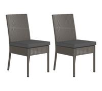 Outsunny Set of Two Armless Rattan Garden Chairs - Dark Grey
