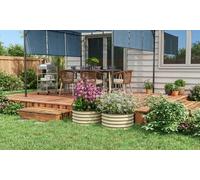 Outsunny Set of Two Raised Garden Bed with Safety Edging: Light Green