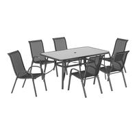 Outsunny Seven-Piece Outdoor Dining Set - Charcoal Grey