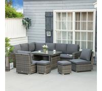 Outsunny Seven-Piece Rattan Garden Sofa Set