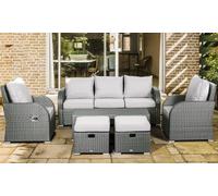 Outsunny Seven-Seater Rattan-Effect Recliner Furniture Set