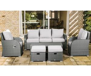 Outsunny Seven-Seater Rattan-Effect Recliner Furniture Set