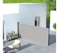 Outsunny Side Awning Retractable, Privacy Screen, 400x180cm, Light Grey, Grey