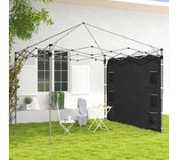 Outsunny Side Panel for 3x3 m Pop Up Gazebos - 1 Pack Sidewall Only - Black | TJ Hughes