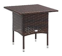 OutSunny Side Table Galvanised Steel, PE Rattan 500 x 500 x 470 mm