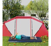 Outsunny Single Air Mattress - Portable Air Bed with Flocked Surface - Blue | TJ Hughes