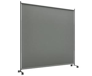 Outsunny Single-Panel Room Divider 6FT Portable Privacy Screen, Dark Grey | Lockable Wheels, Freestanding Partition Separator, Office Living Bedroom Dining Room