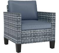 Outsunny Single Rattan Chair, Garden Armchair w/ Cushions - Brown - Galvanised Steel, PE Rattan - 72W x 74D x 75H cm