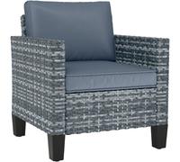 Outsunny Single Rattan Chair Garden Armchair with Cushions Outdoor Light Grey