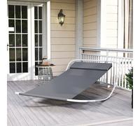 Outsunny Single Texteline Outdoor Hammock Bed Patio Sun LoungerRocker Grey