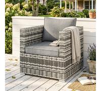 Outsunny Single Wicker Furniture Sofa Chair W/ Padded Cushion For Garden Balcony