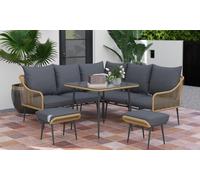 Outsunny Six-Piece Rattan Effect Garden Sofa Set