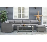Outsunny Six-Seater Rattan-Effect Corner Sofa Set