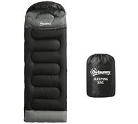 Outsunny Sleeping Bag for Adults, Lightweight & Compact Sleeping Bag, 3 Seasons Adult Blanket, Small Packed Size, Soft, Thick and Warm, for Outdoor Camping, Black