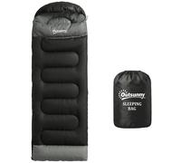 Outsunny Sleeping Bag for Adults, Lightweight & Compact Sleeping Bag, 3 Seasons, Black