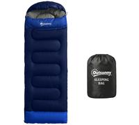 Outsunny Sleeping Bag for Adults, Lightweight & Compact Sleeping Bag, 3 Seasons, Navy Blue