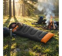 Outsunny Sleeping Bag for Adults, Lightweight & Compact Sleeping Bag, 3 Seasons Adult Blanket, Small Packed Size, Soft, Thick and Warm, for Outdoor Camping, Grey