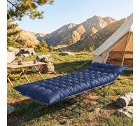 Outsunny Sleeping Mat, Foldable Camping Pad with Elastic Straps - Dark Blue