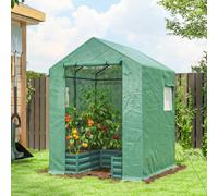 OUTSUNNY Mini Greenhouse Outdoor Greenhouse with Roll Up Door, Green Outsunny Green