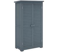 Outsunny Wooden Garden Storage Shed - 3 Shelves Tool Cabinet - Grey | TJ Hughes
