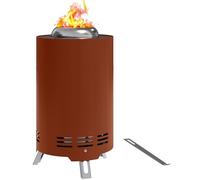 Outsunny Stainless Steel Smokeless Wood Burning Firepit Garden Fire Pit - Red - Stainless Steel - 16L x 16W x 25H cm
