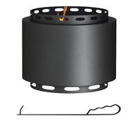 Outsunny Smokeless Fire Pit, 48.5cm Portable Wood Burning Firepit with Poker for Garden Camping Bonfire Party, Metal, Black Black