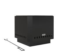 Outsunny Smokeless Fire Pit, 48 cm Portable Wood Burning Firepit, Square Metal Bonfire Stove with Poker, Black