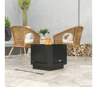 Outsunny Smokeless Fire Pit, Square Metal Bonfire Stove, Black - Metal - 48 x 48 x 41 cm - Fire Pit