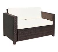 OutSunny Sofa 1,300 x 700 x 800 mm Steel, PE Rattan, PL (Polyester) Brown Outdoor