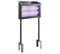 Outsunny Solar Bug Zapper Outdoor, 3500 V Electric Mosquito Fly Zapper with 4.3 m Extension Cord, Indoor USB Charging Fly Killer with Dusk-to-Dawn Control, Solar Panel Wall Mount, Black
