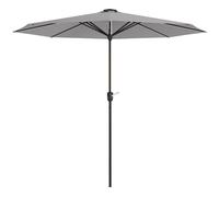Outsunny Solar Patio Garden Parasol With Lights For Outdoor Grey - Light Grey | TJ Hughes