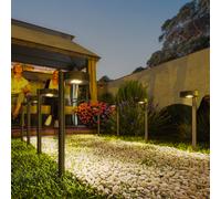 OUTSUNNY Solar Stake Lights 8 Pack, IP44 Pathway Lighting, Auto On/Off LED in Black | Size: 8 Pack Outsunny Black 8 Pack