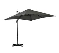 Outsunny Square Cantilever Roma Parasol 360 Rotation w/ Hand Crank, Grey