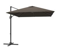 Outsunny Square Cantilever Roma Parasol 360° Rotation w/ Hand Crank, Tan