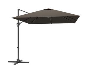 Outsunny Square Cantilever Roma Parasol 360° Rotation w/ Hand Crank, Tan
