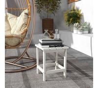OUTSUNNY Square Coffee Table, HDPE Side Table for Porch, Garden, White Outsunny White