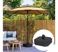 Outsunny Square Garden Parasol Base, Sand/Water Filled Parasol Stand, Black