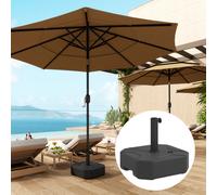 Outsunny Square Garden Parasol Base, Sand/Water Filled Parasol Stand, Black