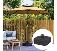 Outsunny Square Garden Parasol Base, Sand/Water Filled Parasol Stand, Black - Black - HDPE - 45L x 45W x 25H cm
