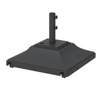 Outsunny Square Parasol Base with Wheels, 45kg Water or 60kg Sand Filled, Heavy Duty HDPE Umbrella Stand with Double Adjustable Knob, Fillable Parasol Stand for 38mm and 48mm Poles, Black Black