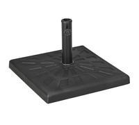 Outsunny Square Resin Parasol Base: Outdoor Umbrella Stand, Fits Poles 妗?2-38mm, Black Aosom UK