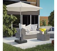 Outsunny 40kg Square Parasol Base Wood Effect - Black, Black