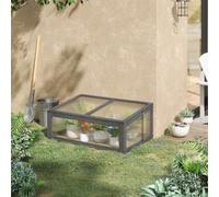 Outsunny Square Wooden Outdoor Greenhouse For Plants Pc Board 100 X 65 X 40Cm