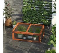 Outsunny Square Wooden Outdoor Greenhouse for Plants PC Board 100 x 65 x 40cm | TJ Hughes