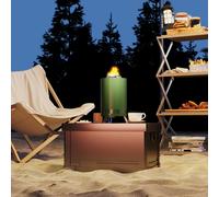 Outsunny Stainless Steel Smokeless Wood Burning Firepit Garden Fire Pit - Green - Stainless Steel - 16L x 16W x 25H cm