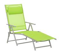 Outsunny Sling Patio Reclining Chaise Lounge Garden Furniture Folding, Green - Green - Mesh Sling Fabric, Steel Frame - 50L x 63.5W x 100.5H cm