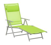 Outsunny Chaise Lounge Chair Folding Pool Beach Adjustable Patio Furniture Green
